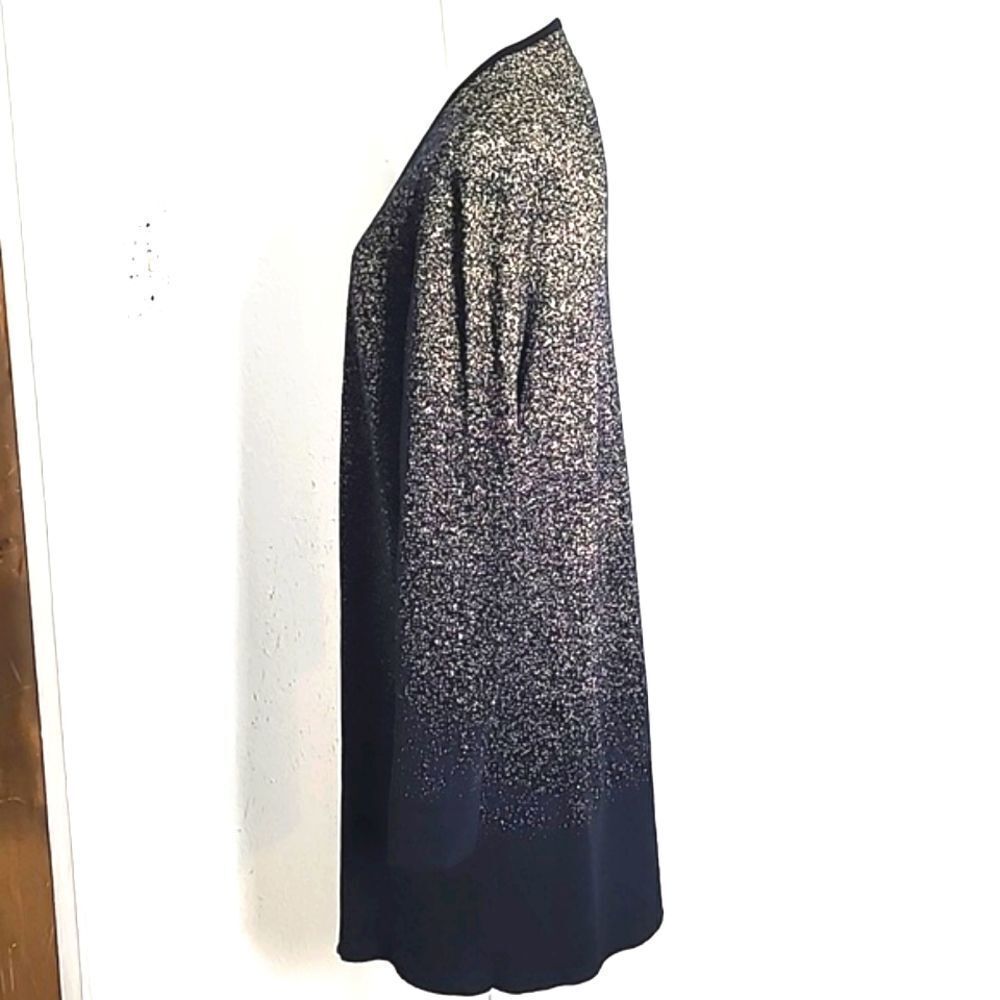 Rafaella Black & Metallic Gold Long Cardigan, Size Large - Picture 6 of 9